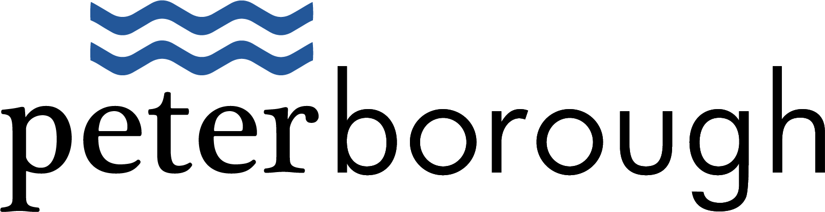 City of Peterborough Logo with blue wave icon