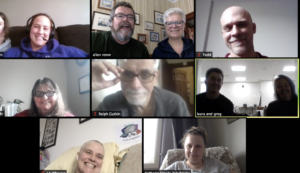 A screen capture of the group's Zoom call